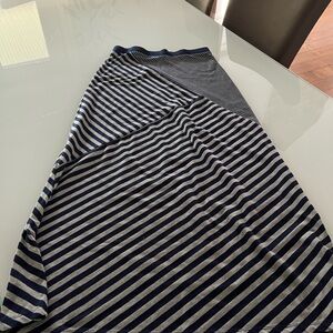 Striped Navy and Gray Women's Skirt